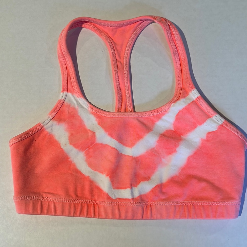 Electric & Rose NWOT orange tie dye racerback sports bra racer back low impact.